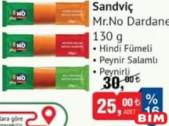 DARDANEL MR. NO SANDVİÇ 130 G